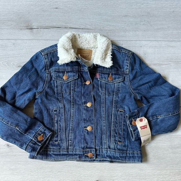LEVI’S‎ Bestseller SHERPA TRUCKER JACKET BIG GIRLS M Nwt - Picture 5 of 7